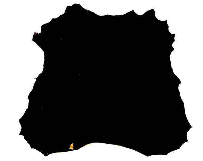 BLACK SUEDE leather skins - soft goat velour hides - italian goatskins for crafting B13614-TB La Garzarara
