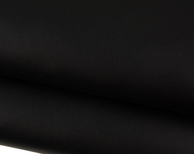 Black NAPPA sheepskin, semi glossy super SOFT leather skin, lambskin for garments, shoes, bags 0.8 - 1.0 mm B19361-TB La Garzarara