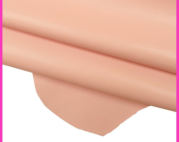 FLESH PINK smooth leather hide, full grain soft cowhide, top quality calfskin for crafting B17908-TU La Garzarara