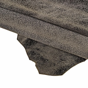 Pellami camoscio crack, stampa craquele, pelle effetto aviatore di colore nero, pellame di camoscio vintage-sportivo B13880-VT La Garzarara