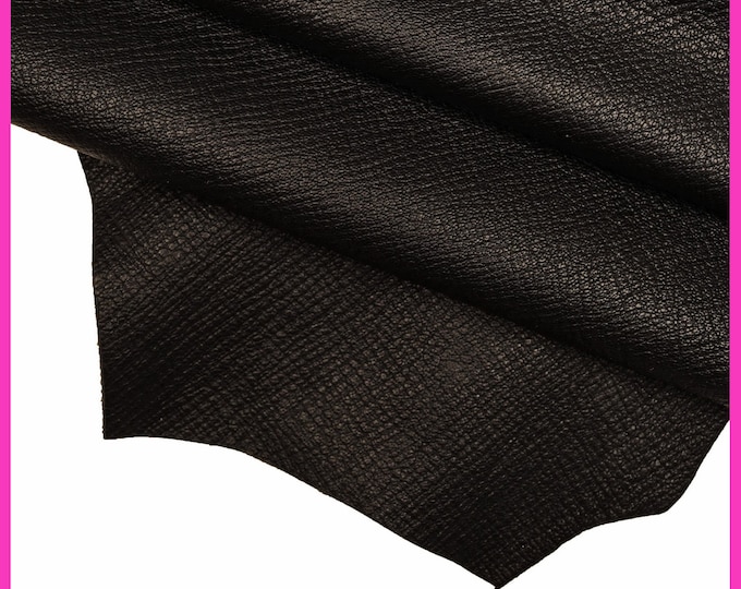 BLACK GRAINY leather hide, tiny pebble grain goatskin, soft sporty skin B14193-TB La Garzarara