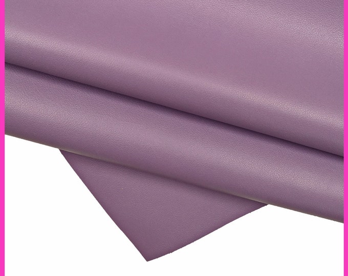 Purple SMOOTH leather hide, soft solid color cowhide, classic semi glossy calfskin B15902-TU La Garzarara