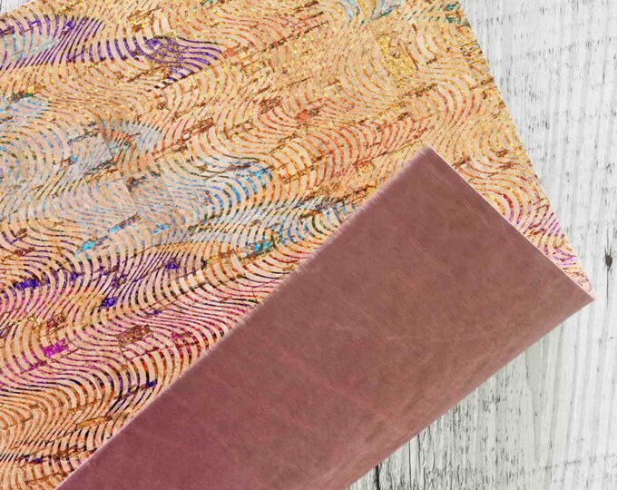 Printed Cork Leather Sheets | Precut Patterned Cork with Leather Backing | DIY Crafting & Jewelry Making B946 La Garzarara