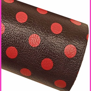 Pelle stampa POIS marrone rosso, capra lucida con grana, pellame stampato a bolli morbido, 0.7-0.8 mm B16344-ST La Garzarara