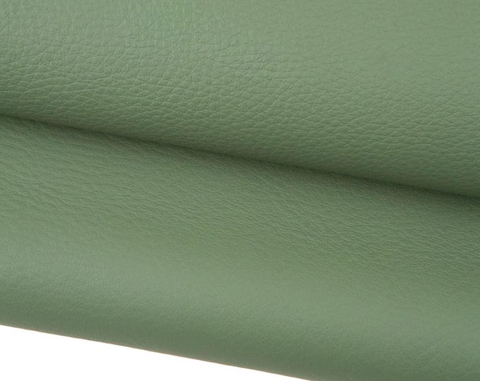 Military green leather hide, matt cowhide with light GRAIN, sporty soft THICK calfskin for crafters B18517-ST La Garzarara