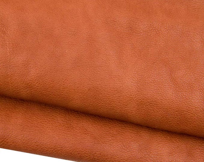 Brown SPORTY leather hide, VEGETABLE tanned cowhide with irregular grain, soft vintage calfskin for crafting B18716-VT La Garzarara
