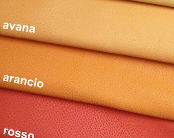 Pebbeled Genuine goatskin leather, yellow /orange /avana /red soft grainy grain textured italian goat hides  B11663-ST La Garzarara