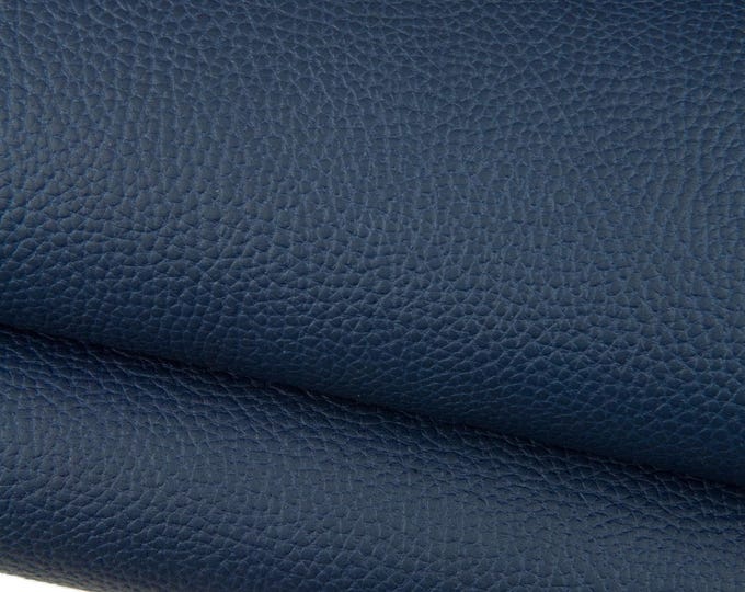 Blue pebble grain printed cowhide, matt soft leather hide, VERY THICK calfskin - 2.6 - 2.8 mm B18796-TU   La Garzarara