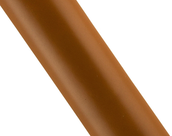 Tan SMOOTH leather skin, GLOSSY soft goatskin, brown thin flat hide for diy creations B19263-TU La Garzarara