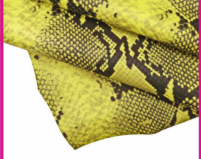 YELLOW Snakeksin LEATHER Hides, Realistic Matt Python Snake Leather ...
