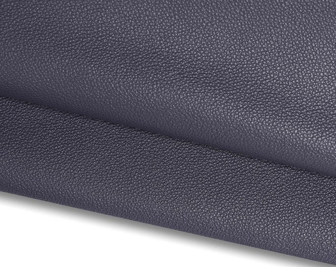 Blue GRAINY leather hide, tiny pebble grain printed cowhide, royal blue semi glossy soft calfskin, 1.4 - 1.6 mm B17240-TU La Garzarara