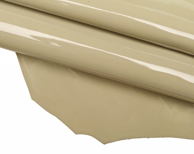 GRAY, ORANGE, soft yellow patent leather hide, smooth glossy stiff skin B14471-TU La Garzarara