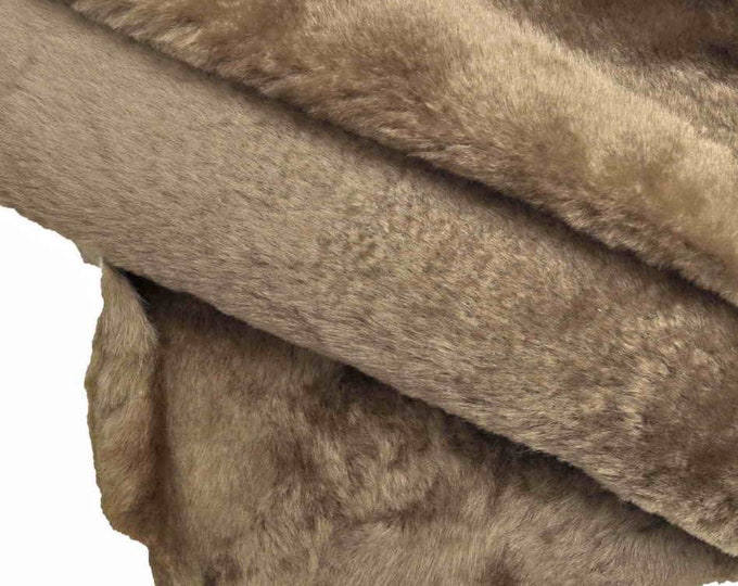 WHOLESALE lining wool Leather sheepskin - PACK of 4 brown/taupe lining fur - soft sheep - wool for lining B13398-MNT LaGarzarara