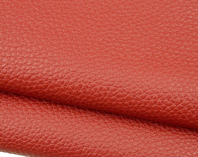Brick red DEER printed leather hide, pebble GRAIN embossed calfskin, soft semi glossy genuine italian thick cowhide B18758-TU La Garzarara