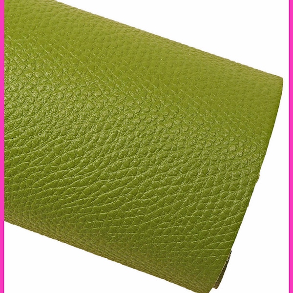 Pea GREEN saffiano printed leather hide, flossy embossed cowhide, classic soft calfskin B15900-ST La Garzarara