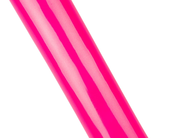 Fluo / NEON fuchsia PATENT leather hide, hot pink smooth goatskin, glossy semi stiff hide for crafting B18521-TU La Garzarara