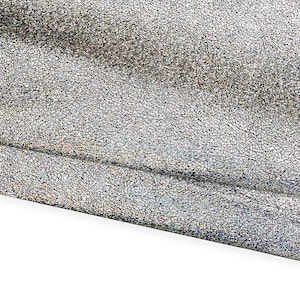 Pelle acciaio IRIDESCENTE, capra metallizzata stampa CRAKLE, pellame laminato morbidissimo per il fai da te B17205-MT(st) La Garzarara