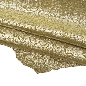 Pelle stampa a rilievo laminata, nabuk verde beige metallizzato, pellame luminoso B15999-MT(ST) La Garzarara