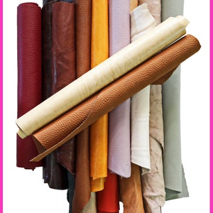 Scampoli di pelle VINTAGE e SPORTIVE, assortimento casuale, media dimensione - mix di colori e grane  0,500 kg - 0,750 kg - 1 kg - 2 kg