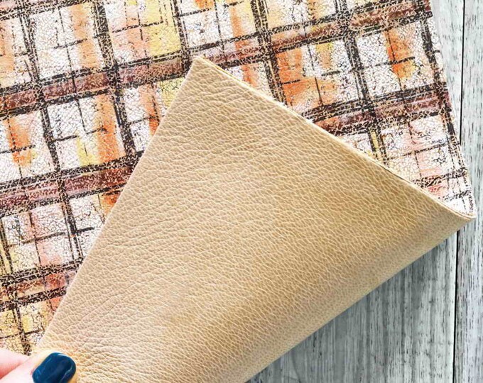 Patterned Cork Leather | Precut Textured Cork with Leather Backing | Crafting & Handmade Accessories  B828 La Garzarara