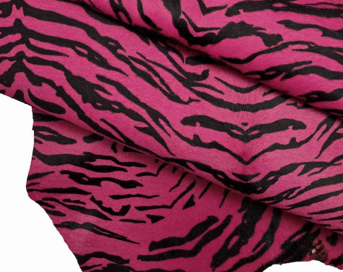 Fuchsia Zebra Italian leather,Hair on zeb print, very deep colours, soft hand, sporty look   B10870-CV La Garzarara