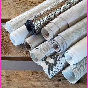 Scampoli di pelle miste, tonalità di BIANCO, GRIGIO e ARGENTO, stampe, lamine e fantasie varie  0,500 kg - 0,750 kg - 1 kg - 2 kg  B085/B