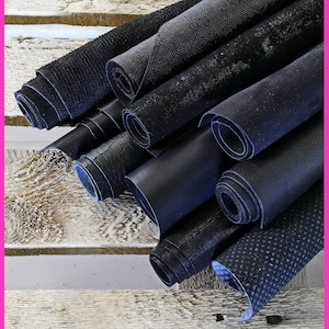 SCAMPOLI di pelli miste, tonalità di NERO in diverse stampe e colori, ideali per l'artigianato    0,500 kg - 0,750 kg - 1 kg - 2 kg  B090/B