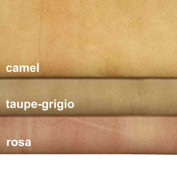 PIEL vintage ante suave - piel canguro ANTE efecto envejecido gris camel y rosa B13779-VT La Garzarara