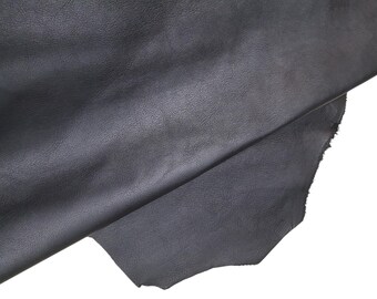 Large Black Pebbled Calf Leather,  Whole Cowhide Leather Hide, Full Leather for Upholstery  74 x 61 inches /187 x 155 cm B17209-TB Garzarara