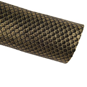 Pelle laminata ORO stampa serpente, vitello intagliato metallizzato, pellame motivo rettile morbido 1.1 - 1.2 mm B16654-MT(ST) La Garzarara
