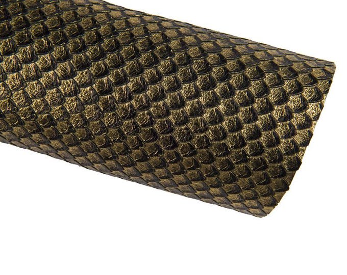 GOLD snake printed leather hide, metalli carved calfskin, reptile engraved soft cowhide, 1.1 - 1.2 mm B16654-MT(ST) La Garzarara