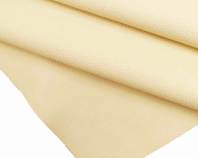 Warm Beige Textured Leather Hide – Thick Pebble Grain Cowhide, Soft Italian Cream Calfskin, Premium Quality" B12550-VT La Garzarara