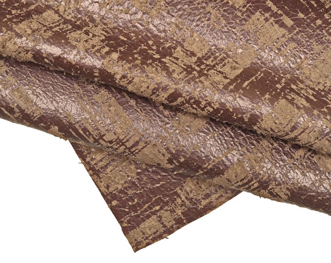 Purple Distressed Leather Hide - Soft metallic Finish on goat skin SKU B15524-VT La Garzarara"
