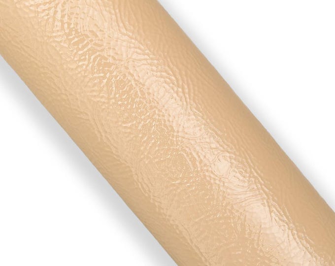 Beige PATENT leather hide, wrinkled NAPLACK cowhide, glossy soft calfskin, 1.1 - 1.2 mm B18092-TU La Garzarara