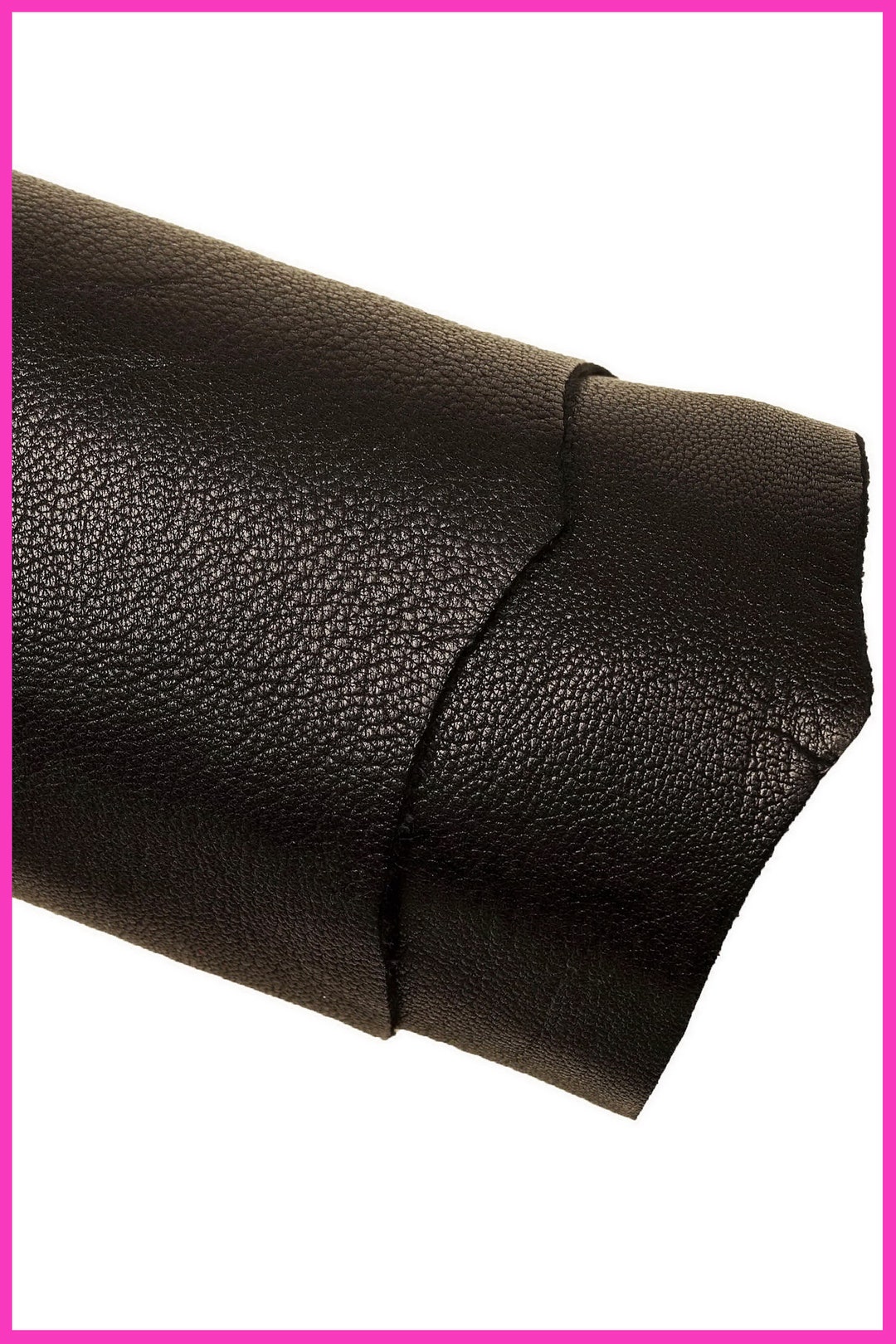 SPORTY BLACK Leather Skin Tiny Pebble Grain Goatskin Soft Glossy sporty-black-leather-skin-tiny-pebble-grain-goatskin-soft-glossy
