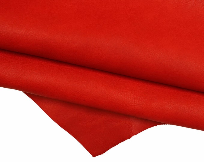 Vintage red calf leather skin with fine grain, soft leather hide for bags and accessories B16364-VT La Garzarara