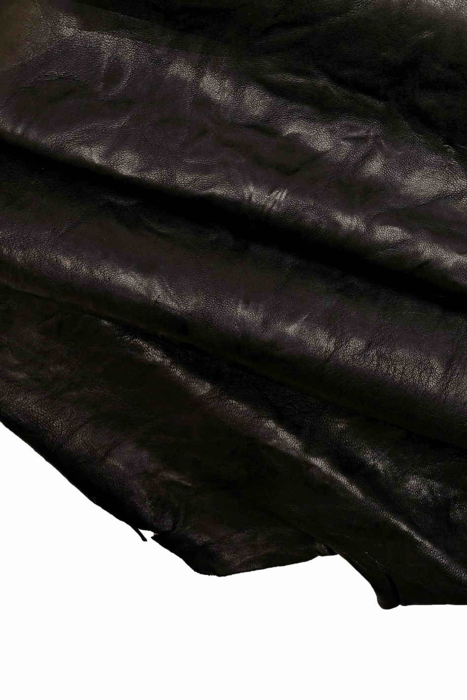 Black goatskin leather vegetable washed goat wrinkled skin genuine italian  hide leather for crafting B12695-TB La Garzarara