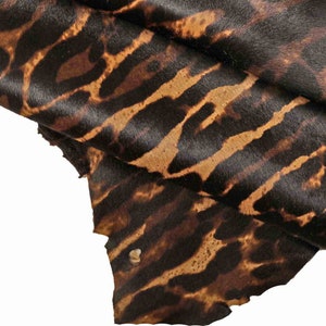 PELLAME CAVALLINO leopardato, vitello effetto pony con stampa animalier nei toni del marrone e del beige, morbido  B16753-CV   La Garzarara