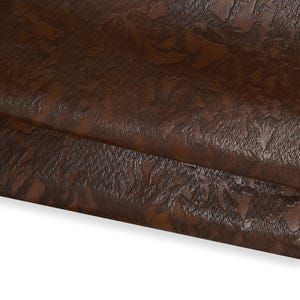 BROWN original leather skin, CORTEX like print on glossy goatskin, sporty soft hide for crafters B17188-ST La Garzarara