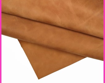 Brown VINTAGE leather hide, grunge pull up slightly wrinkled cowhide, slightly stiff matt calfskin B15969-VT La Garzarara
