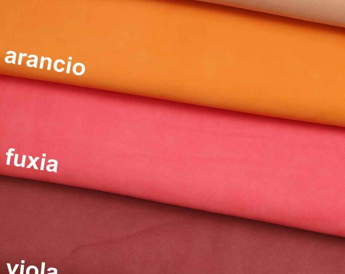 Colored suede leather hides, suede textured velour goatskin B11823-TU La Garzarara