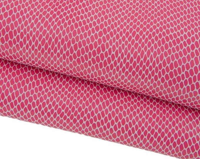 Pink PYTHON textured leather skin, reptile snake printed goatskin, soft hide ideal for hobbyists B17354-ST La Garzarara
