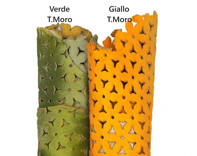 PIERCED hair on leather hide, cow pattern on pony calfskin, SPOTTED animal printed soft hairy cowhide B17268-CV  La Garzarara