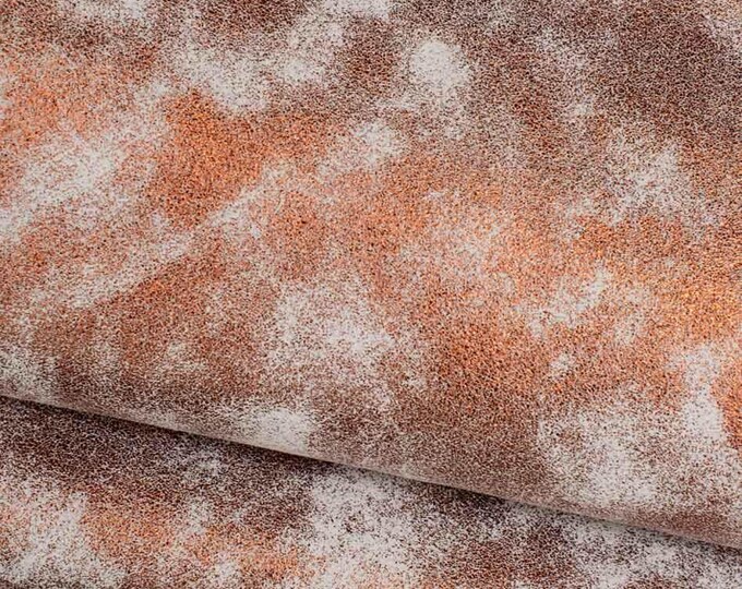 METALLIC textured leather skin, burgundy SHADED goatskin, white suede hide with sparkle texture, for diy projects B19560-MT(st) La Garzarara
