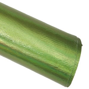 Pelle verde IRIDESCENTE, agnello laminato effetto stropicciato, pellame metallizzato morbido 0.6-0.8 mm  B16547-MT  La Garzarara