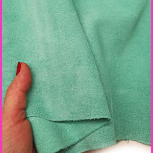 TURQUOISE suede leather hide, aquamarine suede textured cowhide B15777-TU La Garzarara