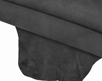 Soft Suede leather hides, - Grey, light blue, dark blue velour, silky goat skins, thin leather B13994-TU La Garzarara