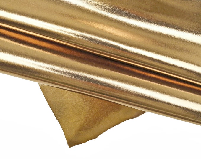 Bronze METALLIC leather skin, smooth bright goatskin, semi-soft glossy skin, 0.9 - 1.0 mm B16160-MT La Garzarara