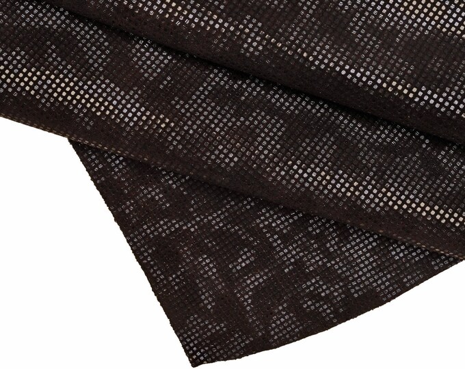 Camouflage Suede Leather , Blue Steel & Rust Metallic Print skins B14278-MT(st) La Garzarara
