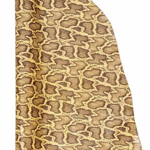 Yellow PYTHON printed leather hide, reptile pattern on LGLOSSY cowhide, animal textured calfskin B19624-ST La Garzarara image 3